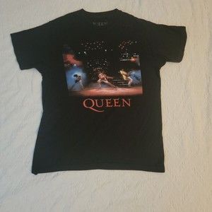 Queen Band Tee Official Mens Unisex M Black Classic Rock Shirt